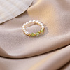 Mother's Day Jewellery Natural Freshwater Pearl with Glass Beaded Stretch Finger Rings WGD00E3-05-1