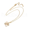 Flower Brass Micro Pave Cubic Zirconia Pendant Neckalces for Women NJEW-C076-05G-4