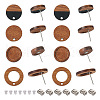 32Pcs 4 Style Flat Round & Donut Wood Stud Earring Findings & Earring Settings FIND-TA0002-30-3