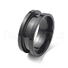Stainless Steel Grooved Finger Ring RJEW-WH0004-32B-EB-1