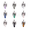 DICOSMETIC 9Pcs 9 Styles Gemstone Pointed Pendants G-DC0001-33-1