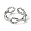 304 Stainless Steel Open Cuff Ring RJEW-L110-038P-2
