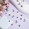 24Pcs 3 Styles Star & Moon & Heart Glass Shoes Charms PALLOY-PH01715-4
