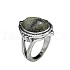 Oval Natural Labradorite Finger Rings WG970F5-02-5