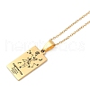 12 Constellation Stainless Steel Tarot Card Engraved Pendant Cable Chain Necklaces PW-WG94DCE-09-2