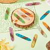 12Pcs 6 Colors Transparent Resin & Walnut Wood Big Pendants WOOD-TA0002-03-5