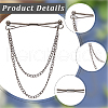Gorgecraft 5Pcs 5 Colors Alloy Hanging Chain Brooches FIND-GF0006-85-6