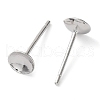 Rhodium Plated 925 Sterling Silver Stud Earring Findings STER-E068-02C-P-2