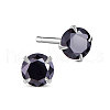 SHEGRACE Rhodium Plated 925 Sterling Silver Four Pronged Ear Studs JE420F-03-1