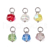 304 Stainless Steel Open Jump Rings ande Glass Beads Pendants PALLOY-JF03599-02-1