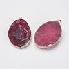 Natural & Dyed Druzy Agate Pendants G-F397-04-3
