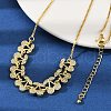 Brass Micro Pave Clear Cubic Zirconia Fruit Bib Necklaces NJEW-F342-01B-G-3