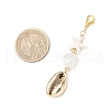 Electroplated Shell & ABS Imitation Pearl Pendant Decorations HJEW-JM03282-3