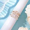 3Pcs Natural Rose Quartz Bead Finger Ring RJEW-JR00855-03-3