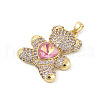 Brass Micro Pave Cubic Zirconia Pendants KK-P300-03G-02-2