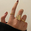 3Pcs Alloy Oval Chain Cuff Rings FS-WGF7236-01-2