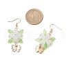 304 Stainless Steel Flower with Butterfly Dangle Earrings EJEW-MZ00455-02-4