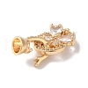 Brass Micro Pave Cubic Zirconia Fold Over Clasps KK-B098-06G-01-2