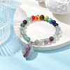 Raw Rough Natural Fluorite Charm Bracelets BJEW-JB10298-01-2