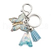 26Pcs Transparent Epoxy Resin & Transparent Acrylic & Faux Suede Tassel Keychain KEYC-JKC01202-4