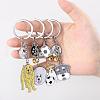 WEWAYSMILE 2 pcs Dog Keychain Car Keychain Pet Pendant Key-Ring Lovely Dog Key-ring Portable Metal Keychain Gift for Pet Lover Birthday Puppy Theme Party Supplies (Schnauzer) JX794A-6