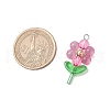 Flower Transparent Acrylic Pendants PALLOY-JF03719-02-2