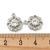 Brass Micro Pave Clear Cubic Zirconia Charms KK-Z057-04P-3