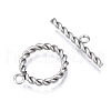 Non-Tarnish 201 Stainless Steel Toggle Clasps STAS-N087-34P-2