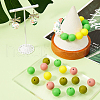 SOFPLATE 50Pcs 5 Colors Round Food Grade Eco-Friendly Silicone Focal Beads SIL-SP0001-03-4