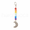 Chakra Theme Natural & Dyed Malaysia Jade Beaded Pendant Decorations HJEW-JM00641-04-1