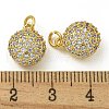 Rack Plating Brass Micro Pave Clear Cubic Zirconia Charms KK-Z067-23G-01-3