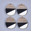 Tri-color Resin & Walnut Wood Pendants RESI-S358-73B-1