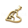 304 Stainless Steel Pendants STAS-Q343-10G-2