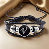 Adjustable Imitation Leather Cord Multilayer Bracelets WGB28DF-22-1