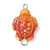 6Pcs 6 Colors Dyed Synthetic Turquoise Sea Turtle Connector Charms PALLOY-JF02724-3