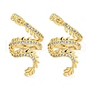 Brass Micro Pave Cubic Zirconia Cuff Earrings EJEW-C104-101G-1