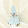 Rhodium Plated 925 Sterling Silver Moissanite Adjustable Rings for Women RJEW-U038-01P-1