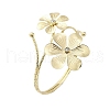 Flower Alloy Arm Cuff Bangles for Girl Women AJEW-A063-01A-G-3