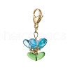 Glass Flower Pendant Decorations HJEW-MZ00206-06-2