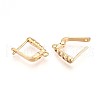 Brass Micro Pave Cubic Zirconia Hoop Earring Finding KK-N261-40G-2