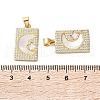 Brass Micro Pave Cubic Zirconia Pendants KK-U070-15G-3