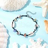 4Pcs Natural & Synthetic Gemstone Chip Beads & Cowrie Shell Beads Braided Bead Bracelets BJEW-JB11834-4