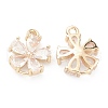 Brass Clear Cubic Zirconia Pendants X-ZIRC-O042-02G-2