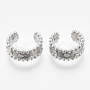 Brass Micro Pave Clear Cubic Zirconia Cuff Earrings EJEW-S201-197P-NF-1