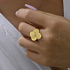 Fashionable Abstract Vintage Coin Design Gold Plated Women's Ring. MN9814-1