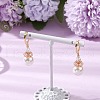 Mother's Day Jewellery Brass Shell Pearl Leverback Earrings EJEW-TA00616-1