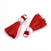 Polycotton(Polyester Cotton) Tassel Pendant Decorations X-FIND-T052-13I-2