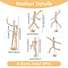 SUPERFINDINGS 3 Styles Unfinished Blank Wooden Puppet DIY-FH0006-97-2