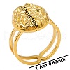 Geometric Minimalist Flat Round 304 Stainless Steel Cuff Rings DE4322-2-1