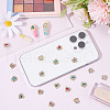 CRASPIRE 36Pcs 6 Colors Alloy Rhinestone Cabochons MRMJ-CP0001-08-5